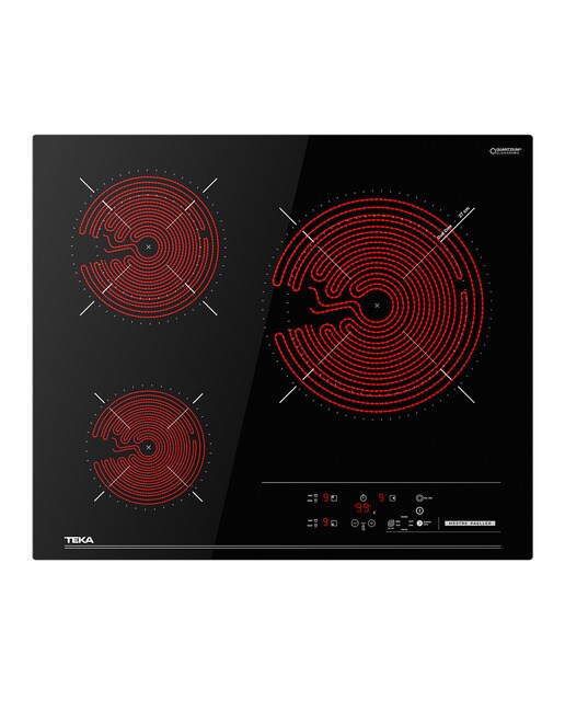 Placa vitrocerámica Teka con 3 zonas de cocción - 63620 TTC Negro-3