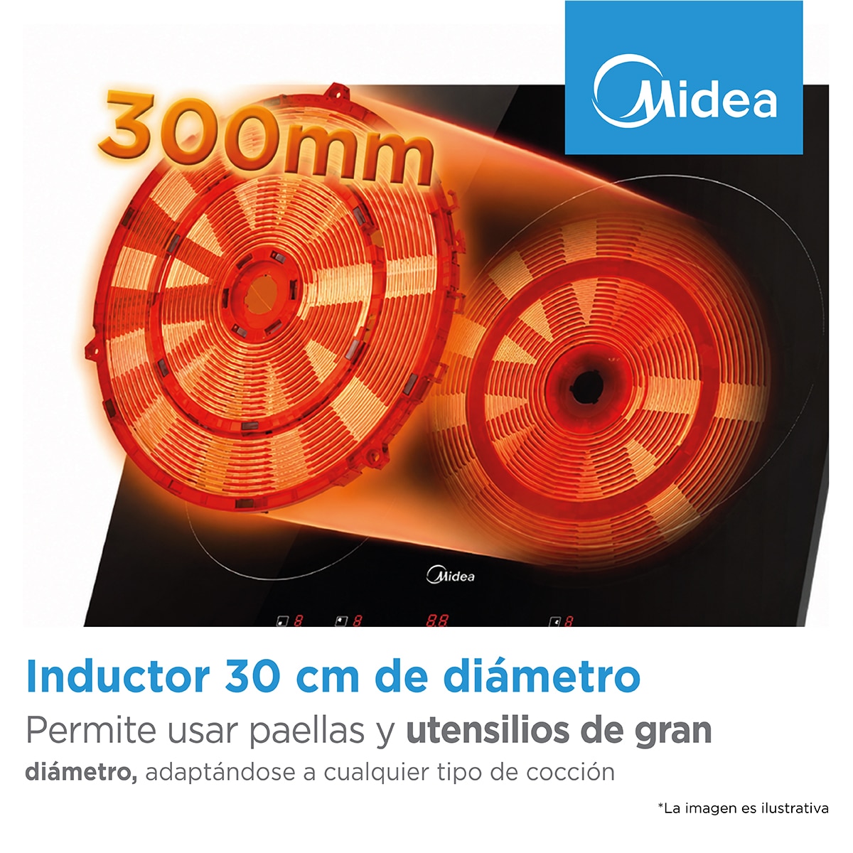 Placa de Vitrocerâmica Midea MCH522T219K0 de 3 Zonas e de 59 cm - Preto Preto-3