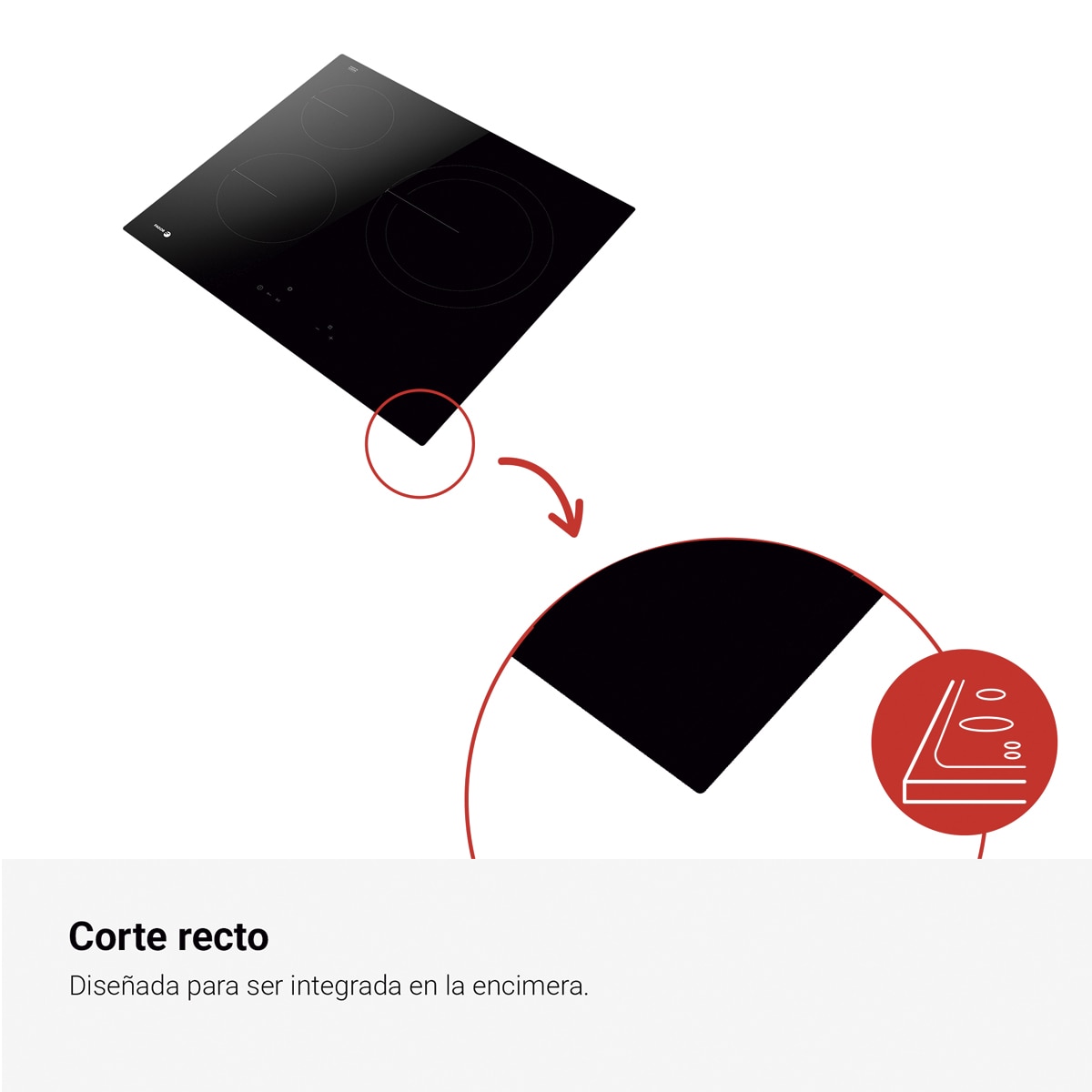 Placa vitrocerámica Fagor con 3 zonas de cocción Comfort - 4VFT-33AC Negro-9