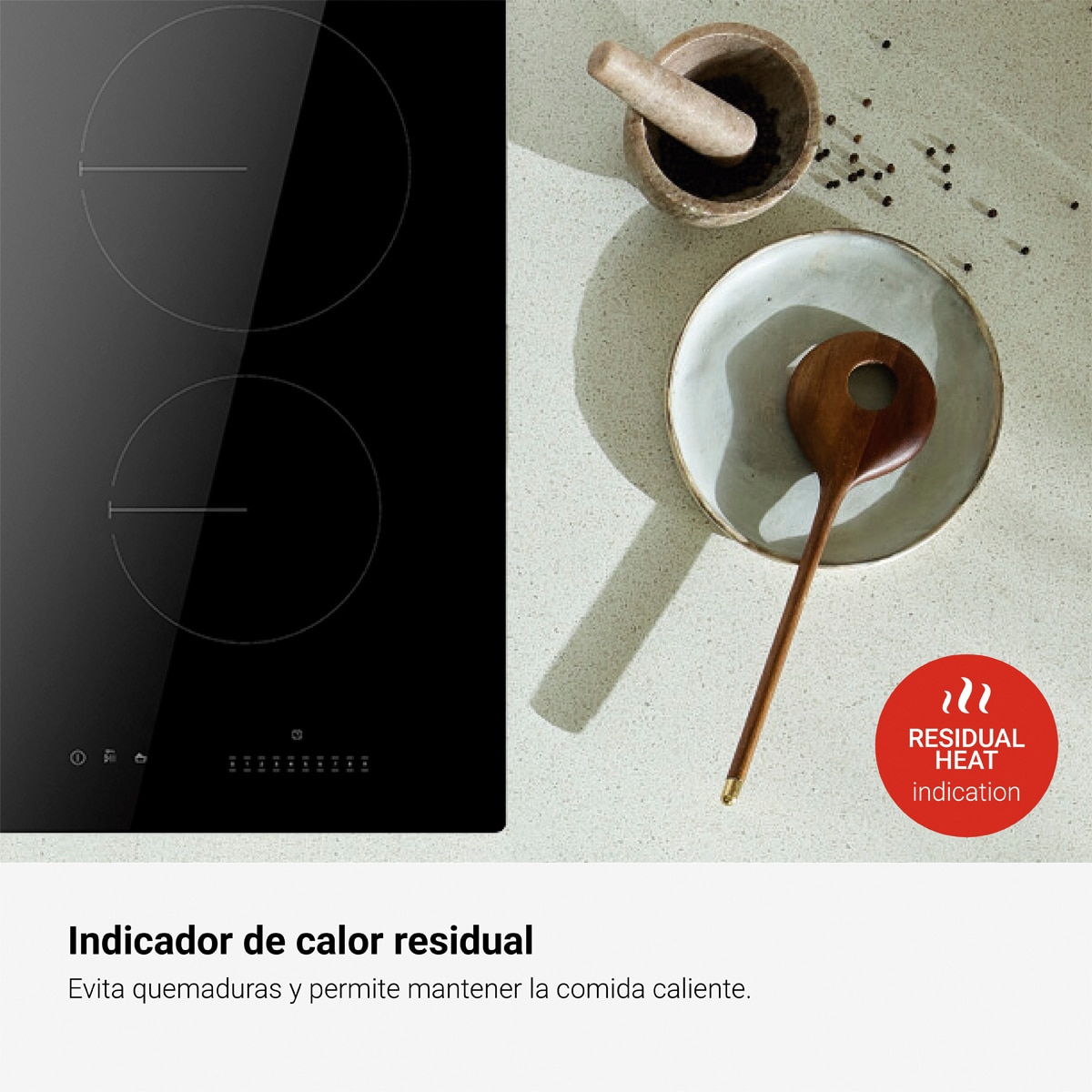 Placa modular vitrocerámica Fagor con 2 zonas Comfort - 4MFT-2AC - Negro Negro-5