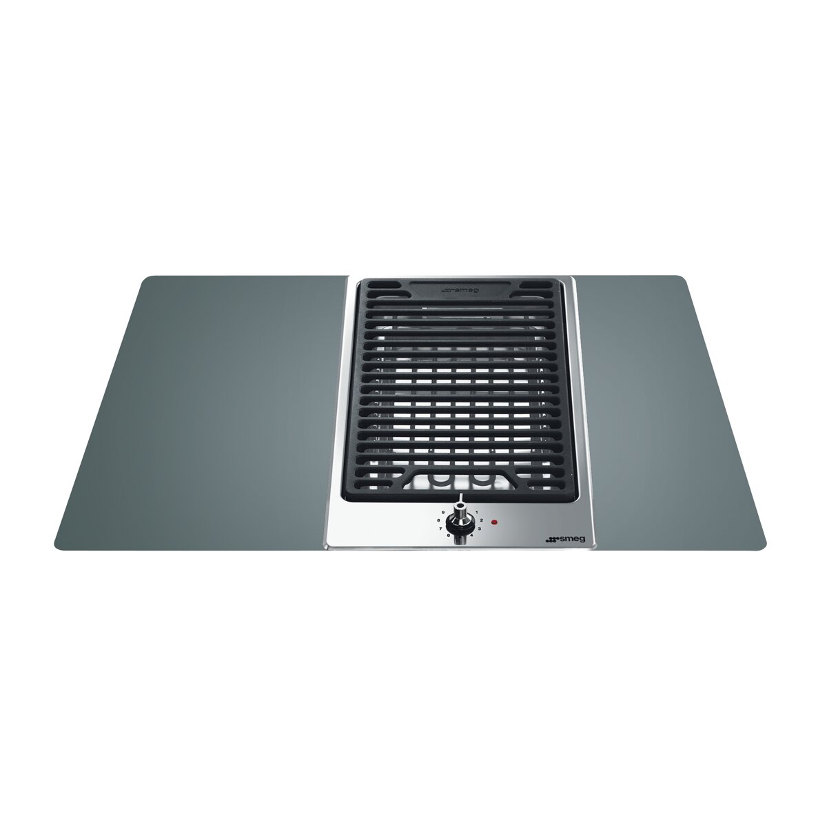 Placa Grill Dominó Smeg PGF30B com Grelhas de Ferro Fundido de 31 cm - Aço Inox Aço inoxidável-2
