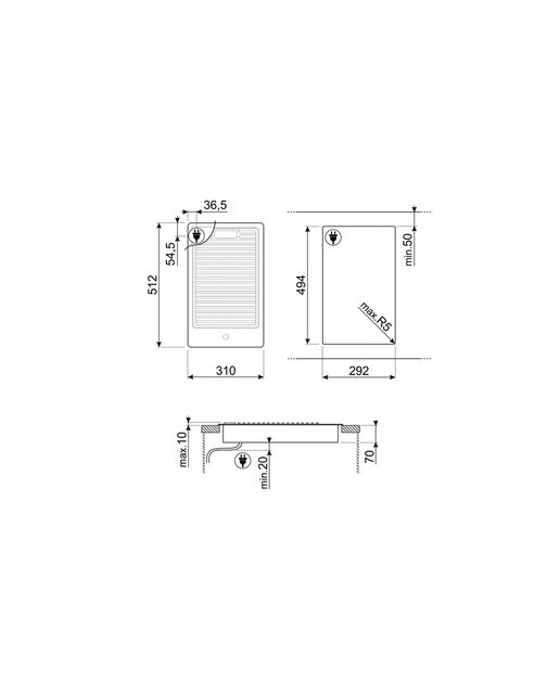 Placa Grill Dominó Smeg PGF30B com Grelhas de Ferro Fundido de 31 cm - Aço Inox Aço inoxidável-3