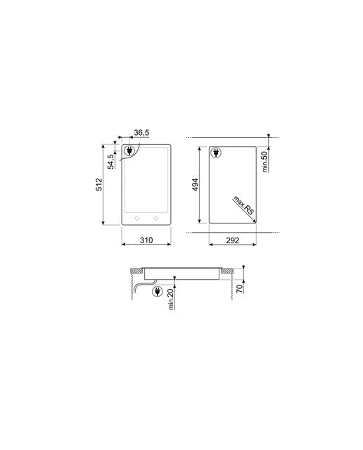 Placa Modular de Indução Smeg Classica PGF32I-1 com 2 Zonas e de 30 cm - Aço Inox Preto / Aço Inox-2