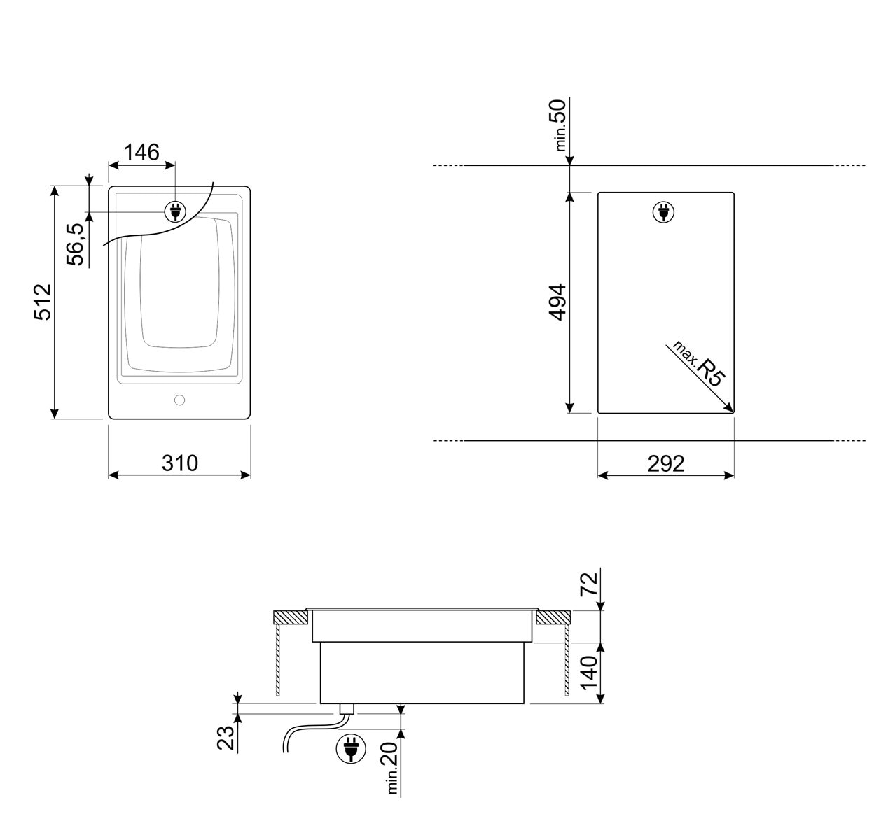Imagen 2 de Placa modular freidora Smeg - PGF30F - Inox Inox