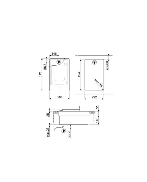 Imagen 3 de Placa modular freidora Smeg - PGF30F - Inox Inox