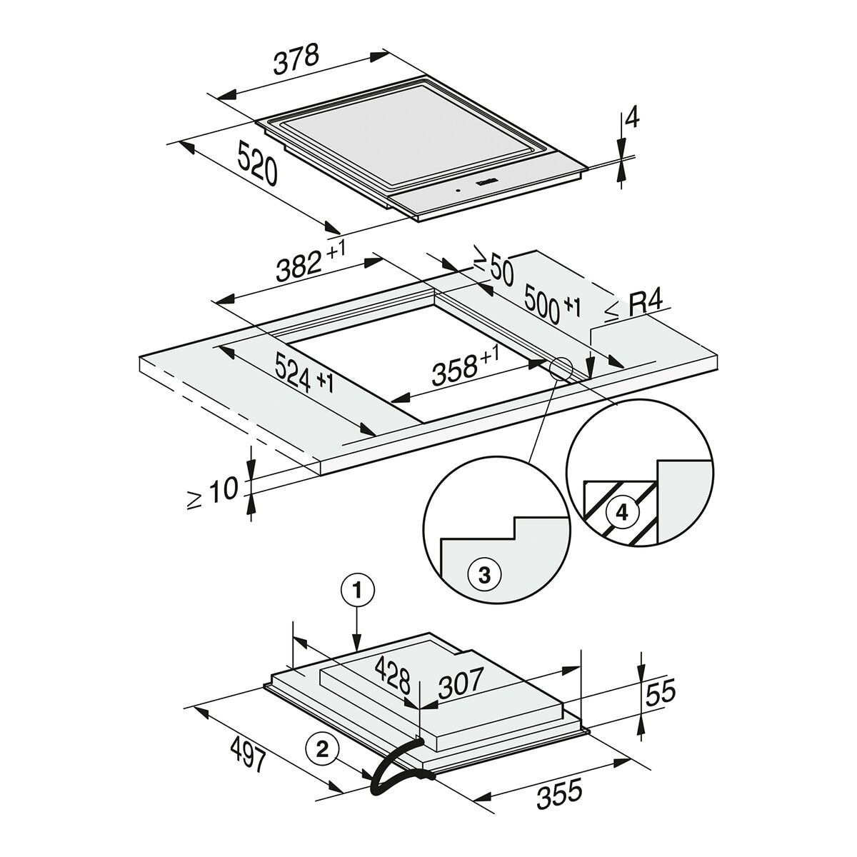 Placa Teppan Yaki Miele CS 7632 FL SmartLine de 2 Zonas e de 37,8 cm - Aço Inox e Preto 2