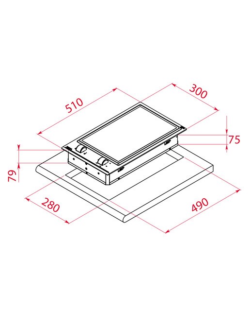 Placa Teppan Yaki Teka Serie VarioPro YZC 32600 XFL com 2 Zonas e de 30 cm - Vidro Preto Vidro preto-7