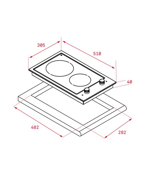 Placa modular vitrocerámica Teka - EFX 30.1 2H Inox-2