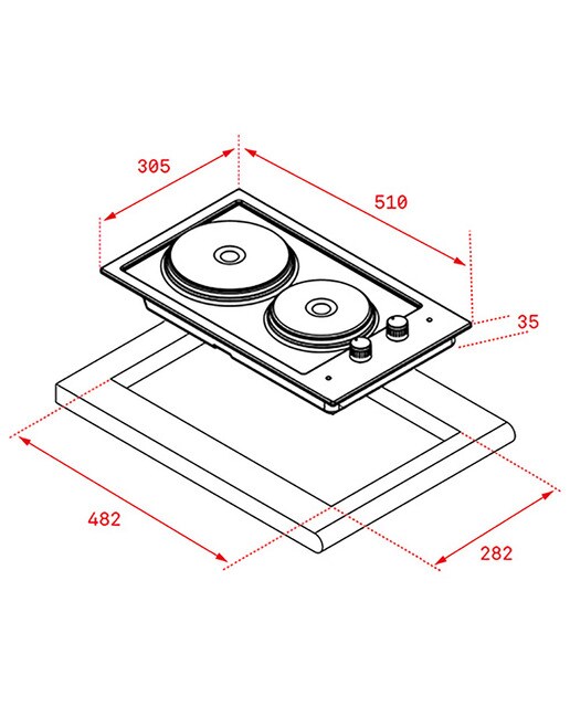 Placa modular eléctrica Teka 2 zonas de cocción - EFX 30.1 2P - Acero Inox Acero Inox-2