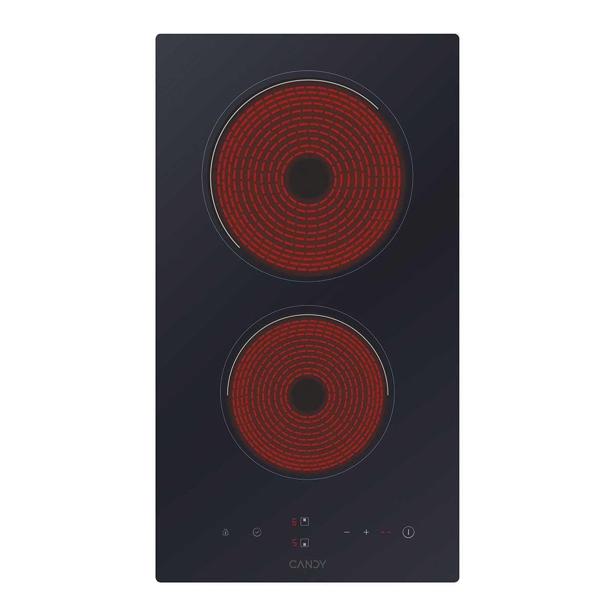Placa modular vitrocerámica Candy 2 zonas de cocción - CDH30 Negro-8