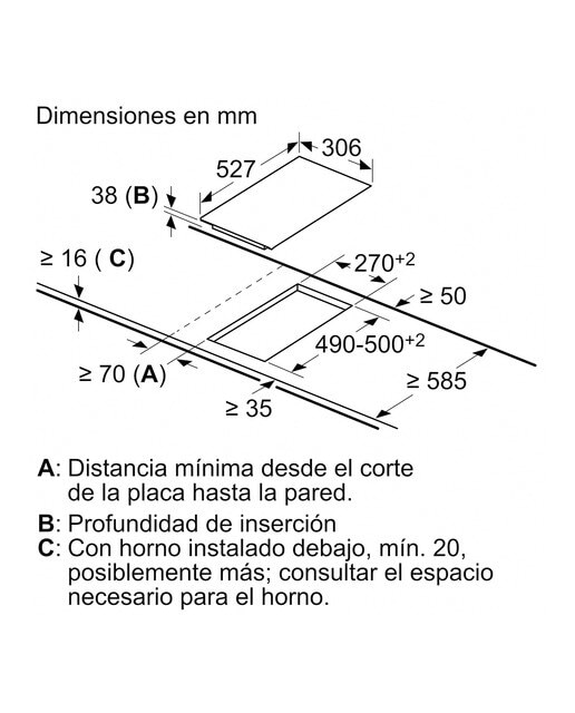 Placa modular vitrocerámica Bosch 2 zonas de cocción - PKF375FP2E Negro-2