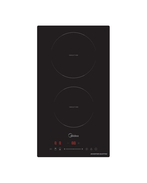 Placa Modular Midea MIH350D157K0 de 2 Zonas e de 28,8 cm - Preto Vidro preto-1