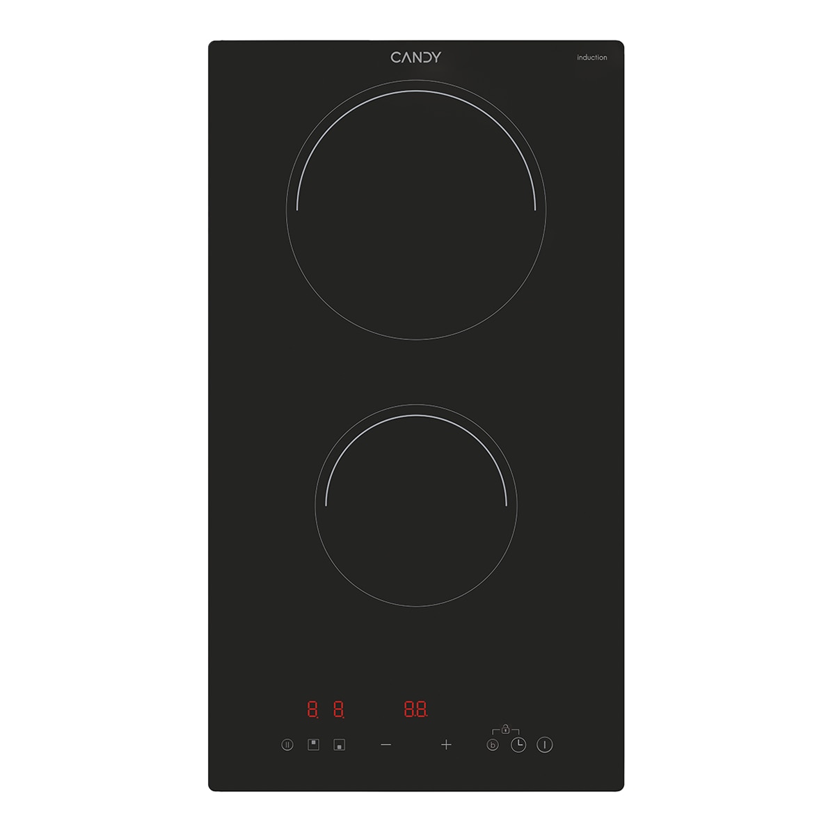 Placa Modular de Indução Candy CID 30/1 Dominó de 2 Zonas e de 28,8 cm - Preto Preto-1