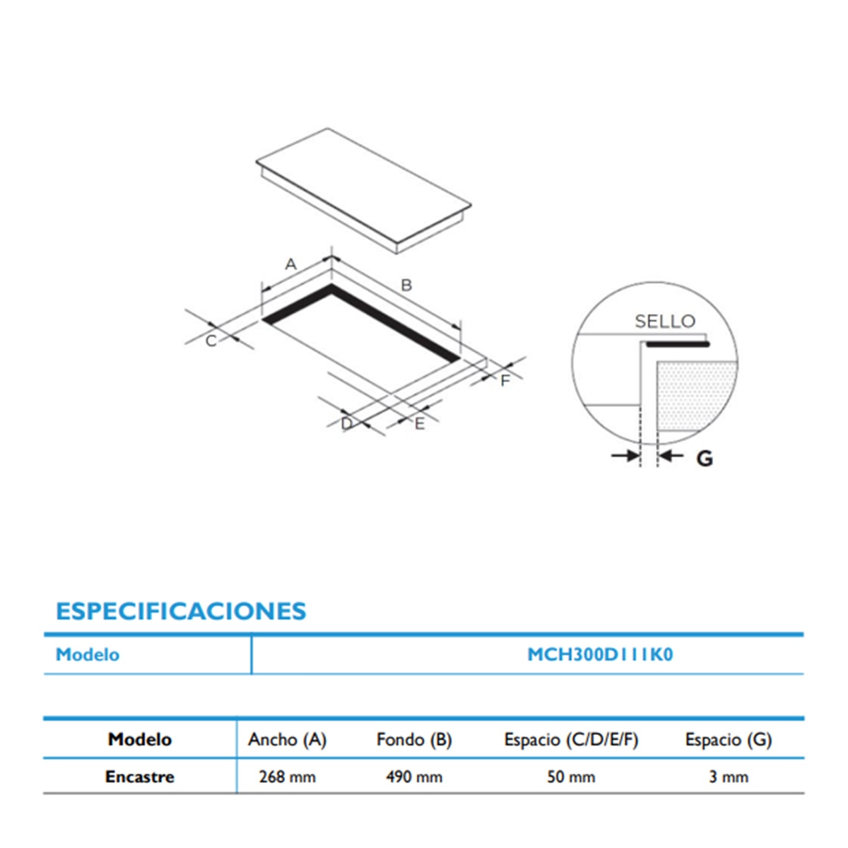 Placa de Vitrocerâmica Modular Midea MCH300D111K0.1 de 2 Zonas - Preto Preto-2