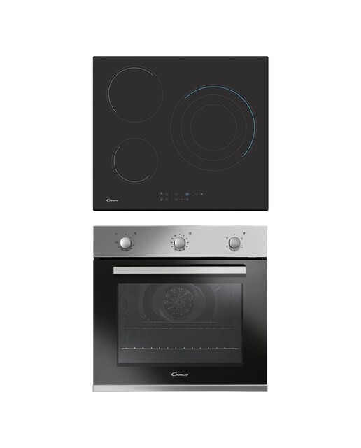Conjunto de horno multifunción + Placa vitrocerámica Candy - PCP27XCH63TV Inox / Negro-1