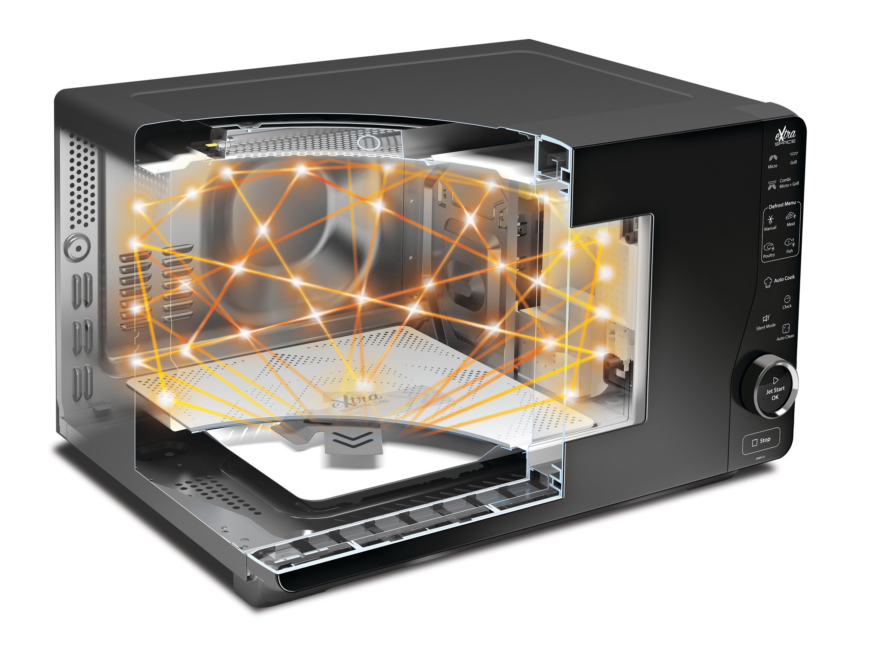 Microondas Whirlpool sin plato giratorio - MWF 421 SL Silver-4