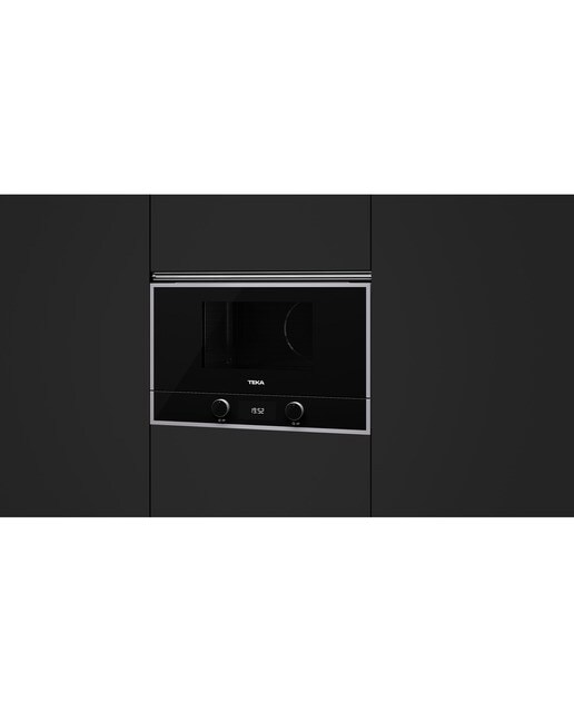 Micro-ondas com Grill Encastrável Teka ML822BISL com Base Cerâmica de 850 W e Capacidade para 22 Litros - Vidro Preto com Moldura Preto-3