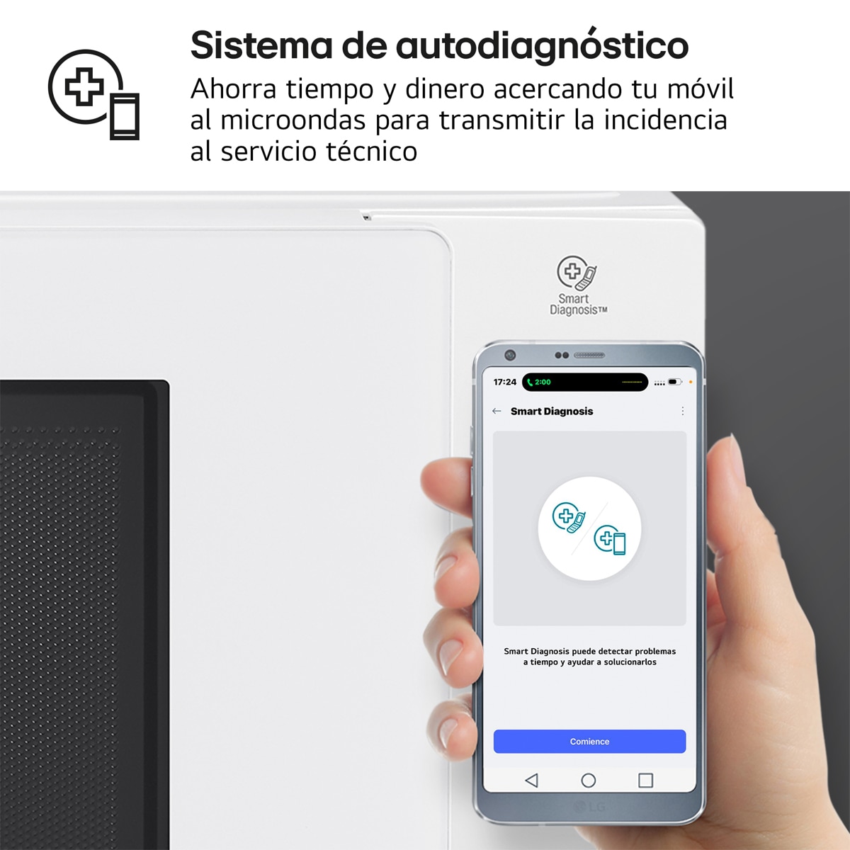 Microondas LG 25 litros, grill, 1.000 w y Smart Inverter - MH6535GDH Blanco-12