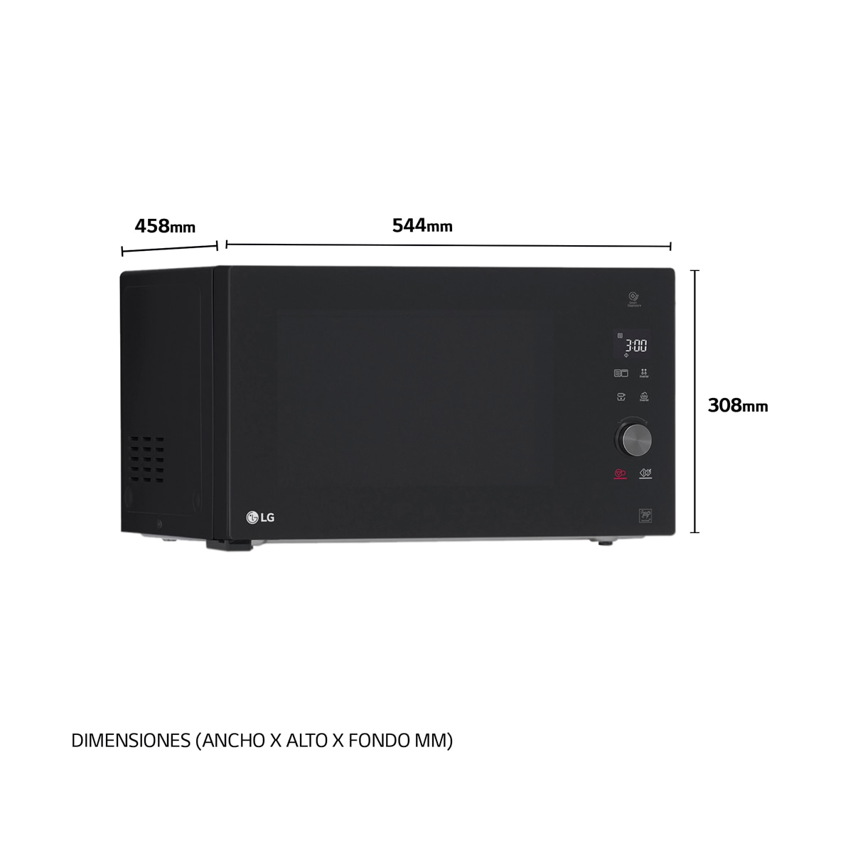 Microondas LG  32 litros, grill, 1.200w y Smart Inverter - MH7265DPS Negro-3