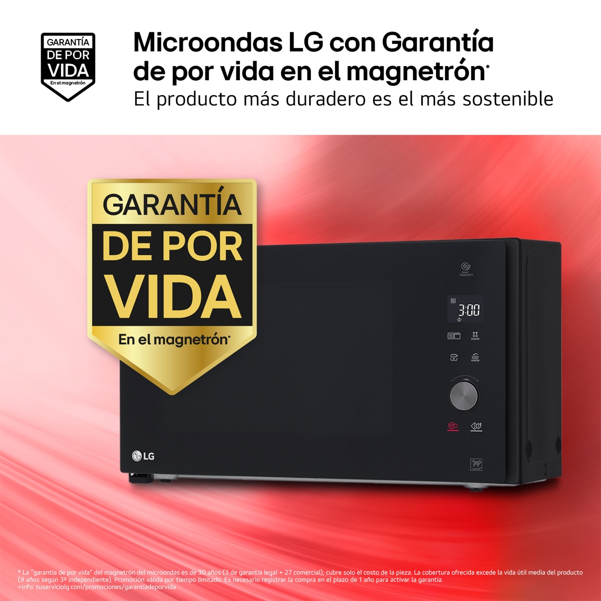 Microondas LG  32 litros, grill, 1.200w y Smart Inverter - MH7265DPS Negro-5