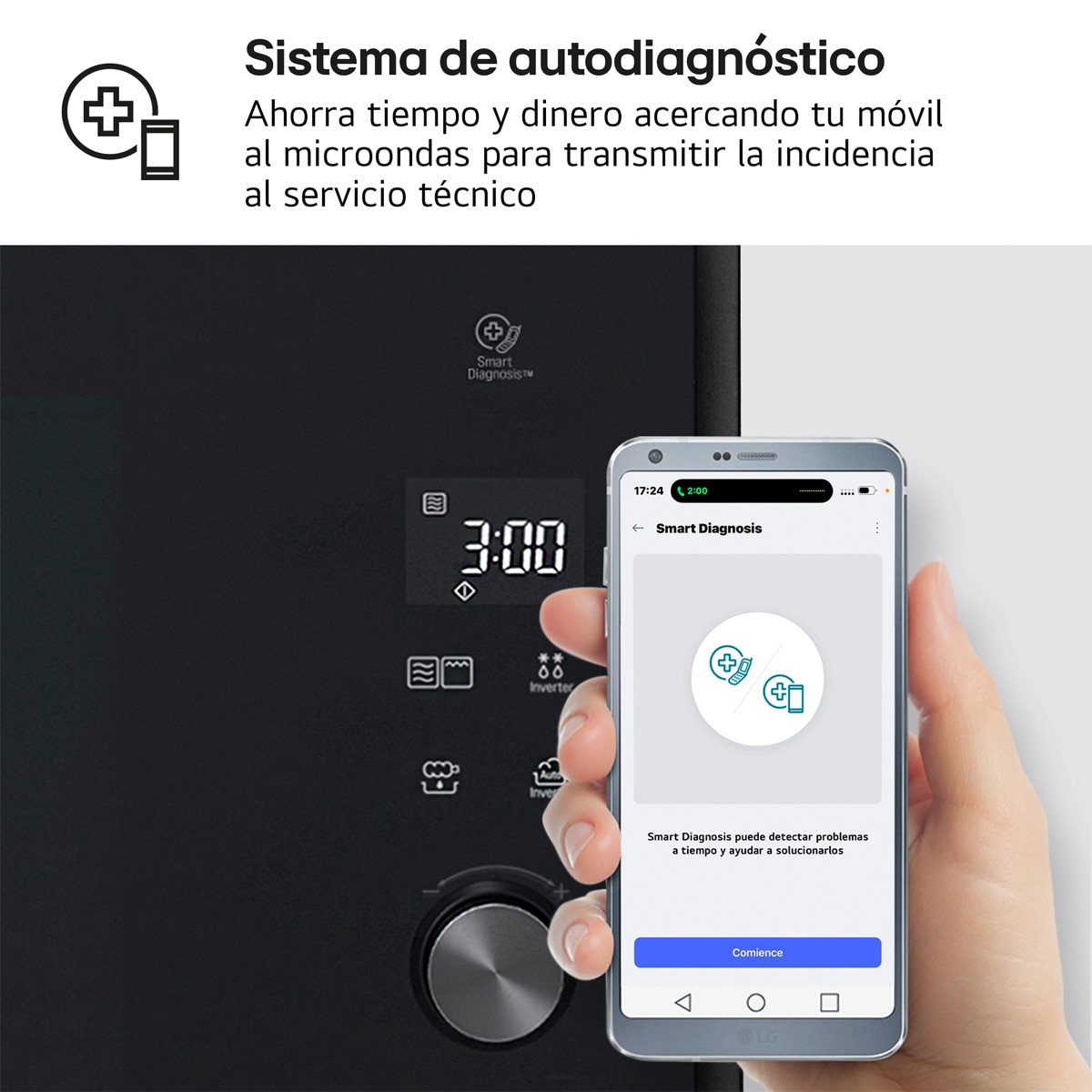 Microondas LG  32 litros, grill, 1.200w y Smart Inverter - MH7265DPS Negro-15