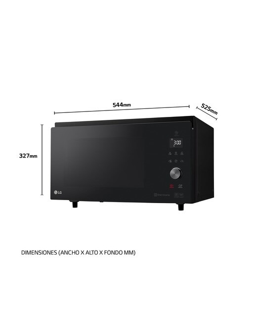 Microondas  LG  39 litros, grill, 1.100 w y 4 en 1- MJ3965BPS Negro-7