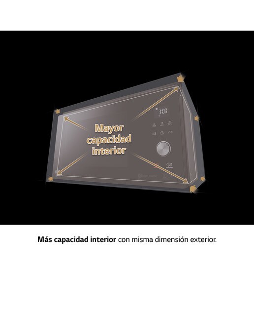 Microondas  LG  39 litros, grill, 1.100 w y 4 en 1- MJ3965BPS Negro-15
