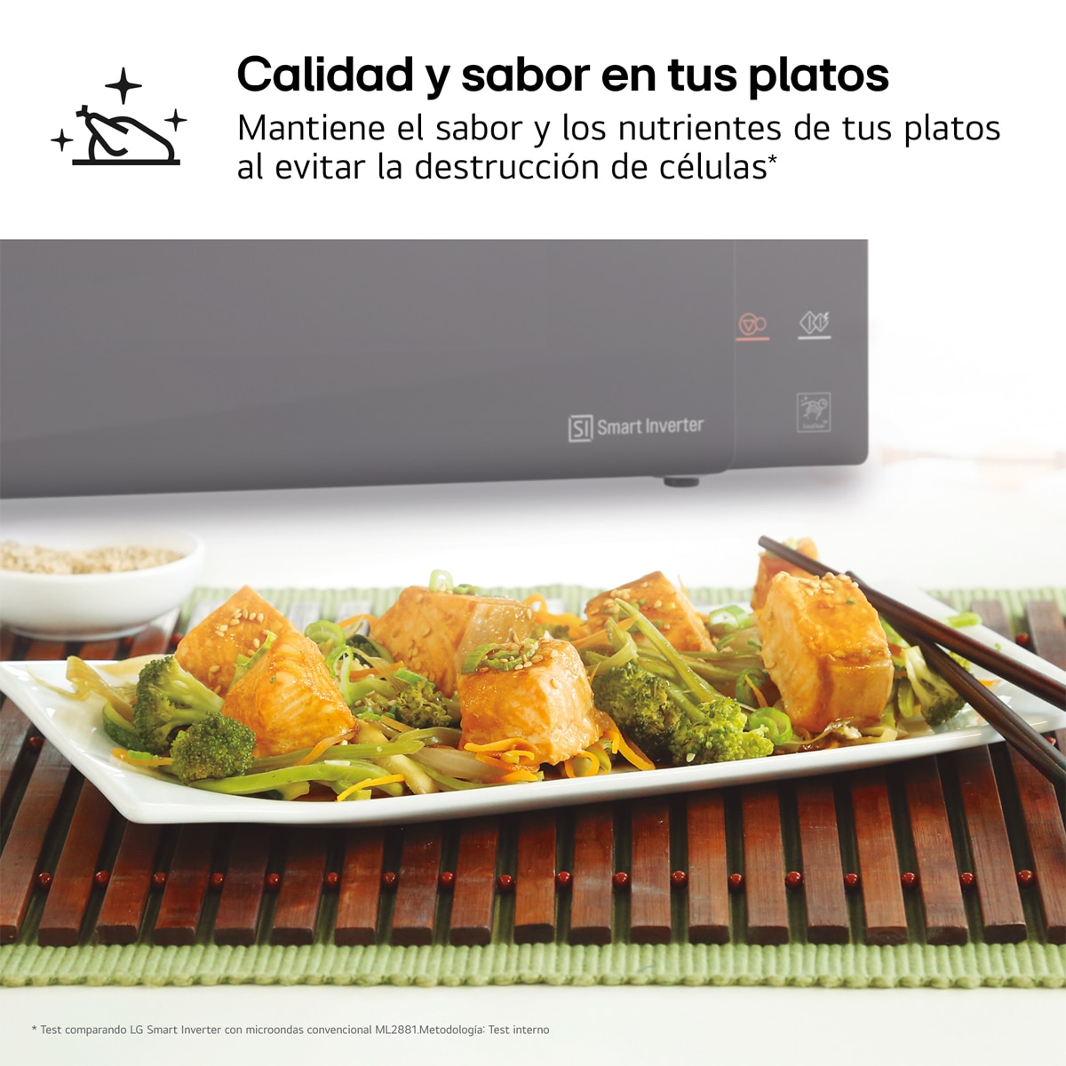 Microondas LG 25 litros, grill, 1.000 w y Smart Inverter - MH6535GDS Negro-9