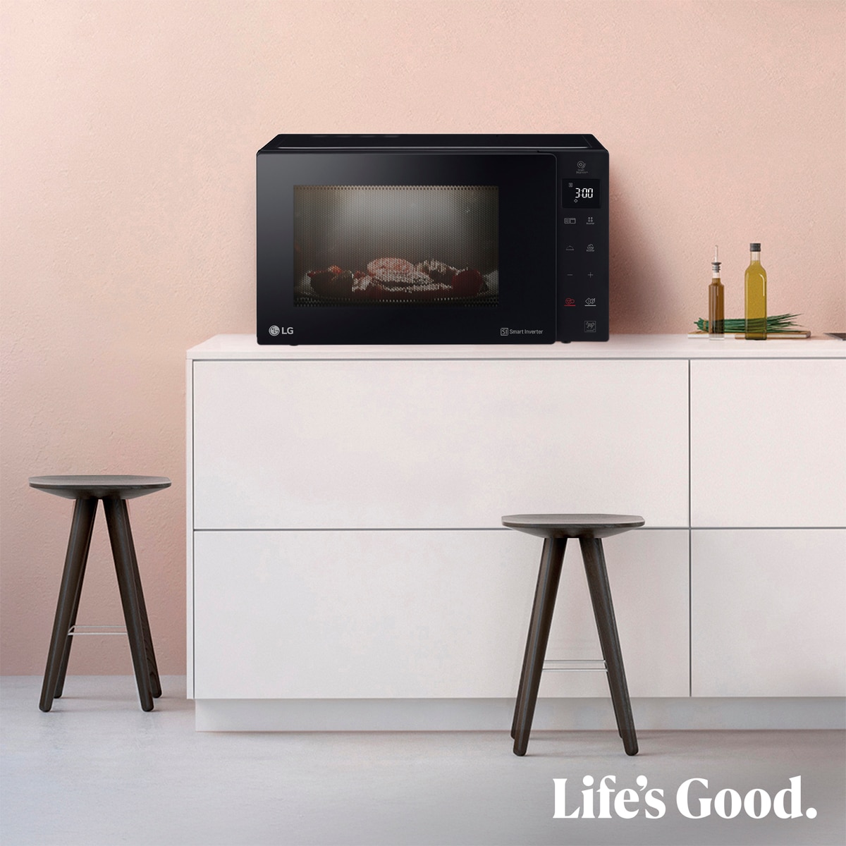 Microondas LG 25 litros, grill, 1.000 w y Smart Inverter - MH6535GDS Negro-15