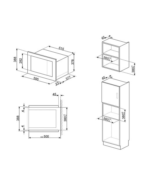 Micro-ondas com Grill Encastrável Classica Smeg FMI325X de 900 W e Capacidade de 25 Litros - Aço Inox Aço inoxidável-6
