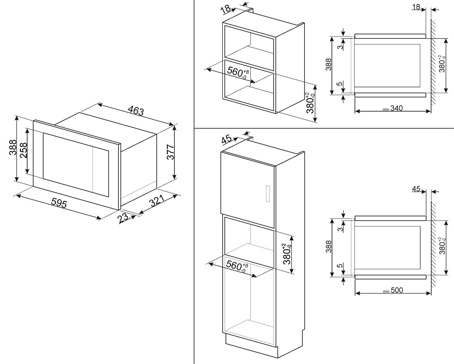 Microondas integrable Smeg 21 litros y grill - FMI020X - Acero Inox Acero Inox-3