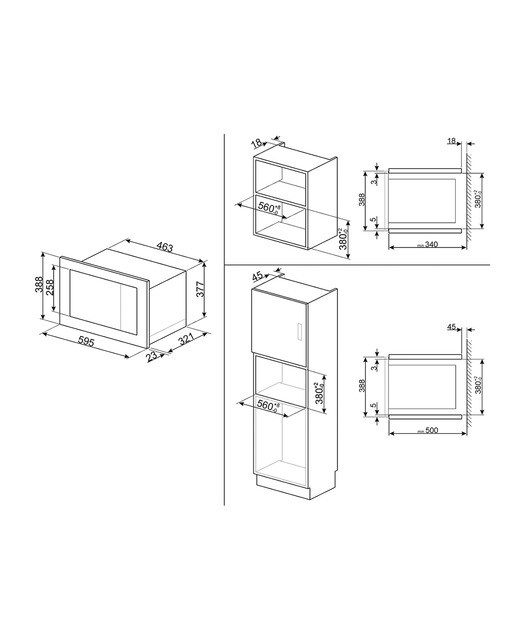 Microondas integrable Smeg 21 litros y grill - FMI020X - Acero Inox Acero Inox-4