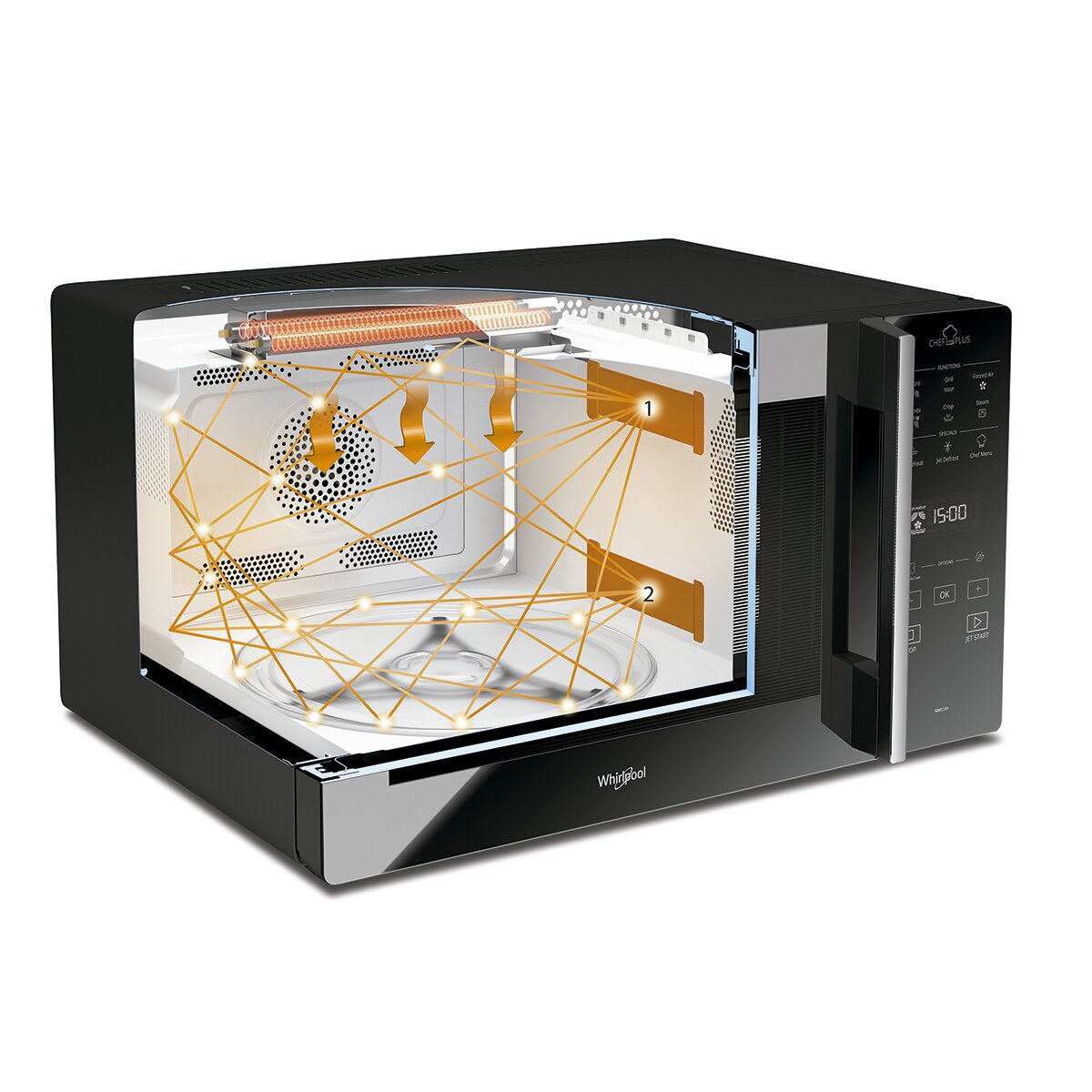 Microondas Whirlpool 25 litros y grill - MCP 346 WH - Blanco Blanco-8