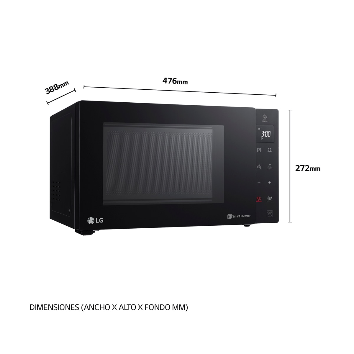 Microondas  LG 23 litros, grill y 1.000 w - MH6336GIB Negro-2