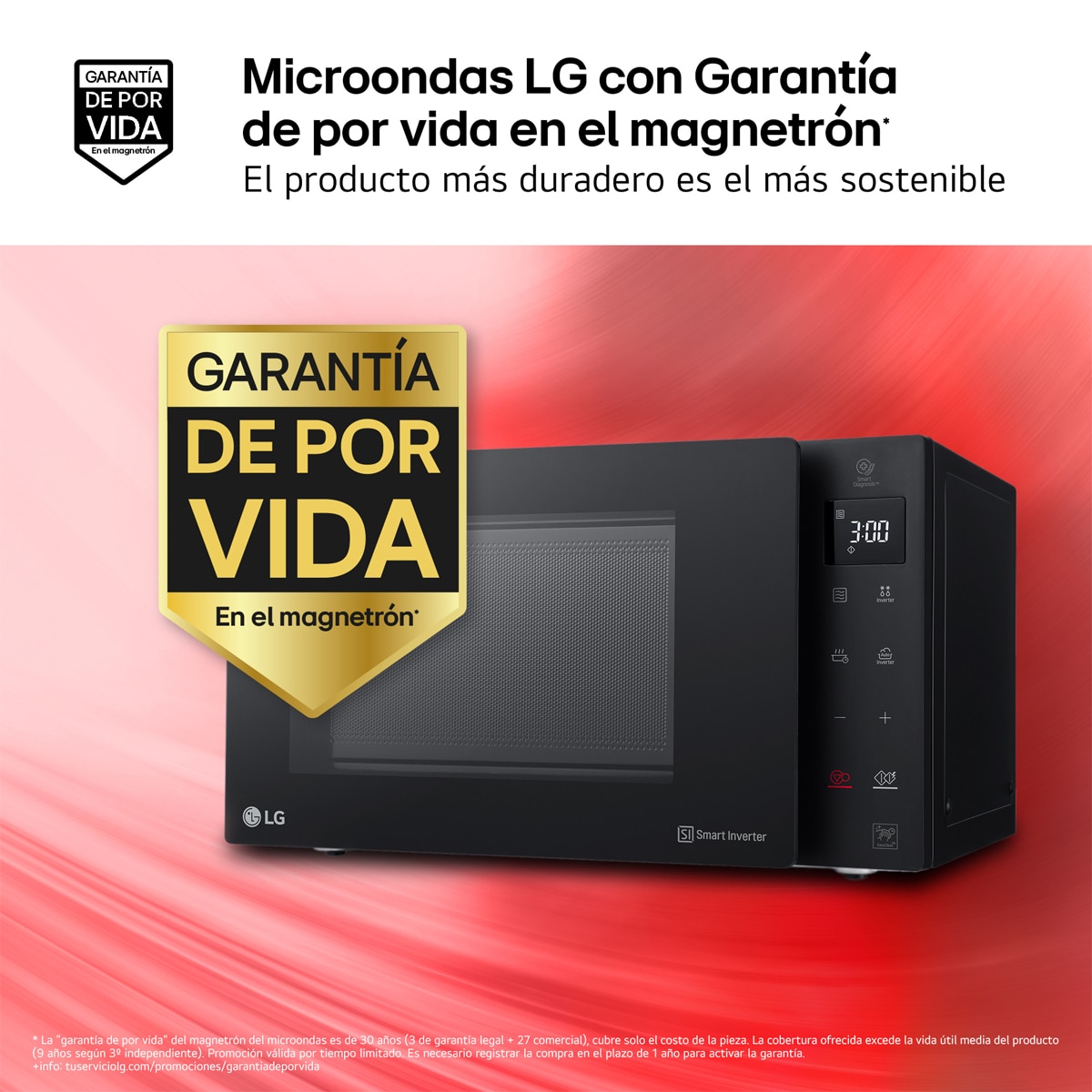 Microondas  LG 23 litros, grill y 1.000 w - MH6336GIB Negro-4