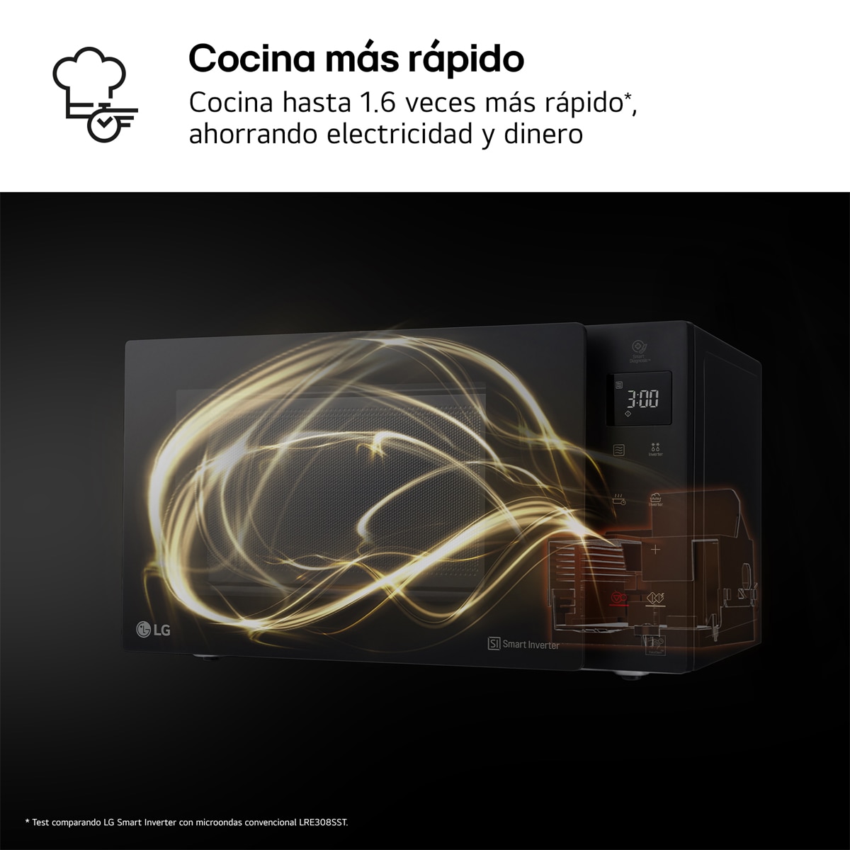 Microondas  LG 23 litros, grill y 1.000 w - MH6336GIB Negro-7