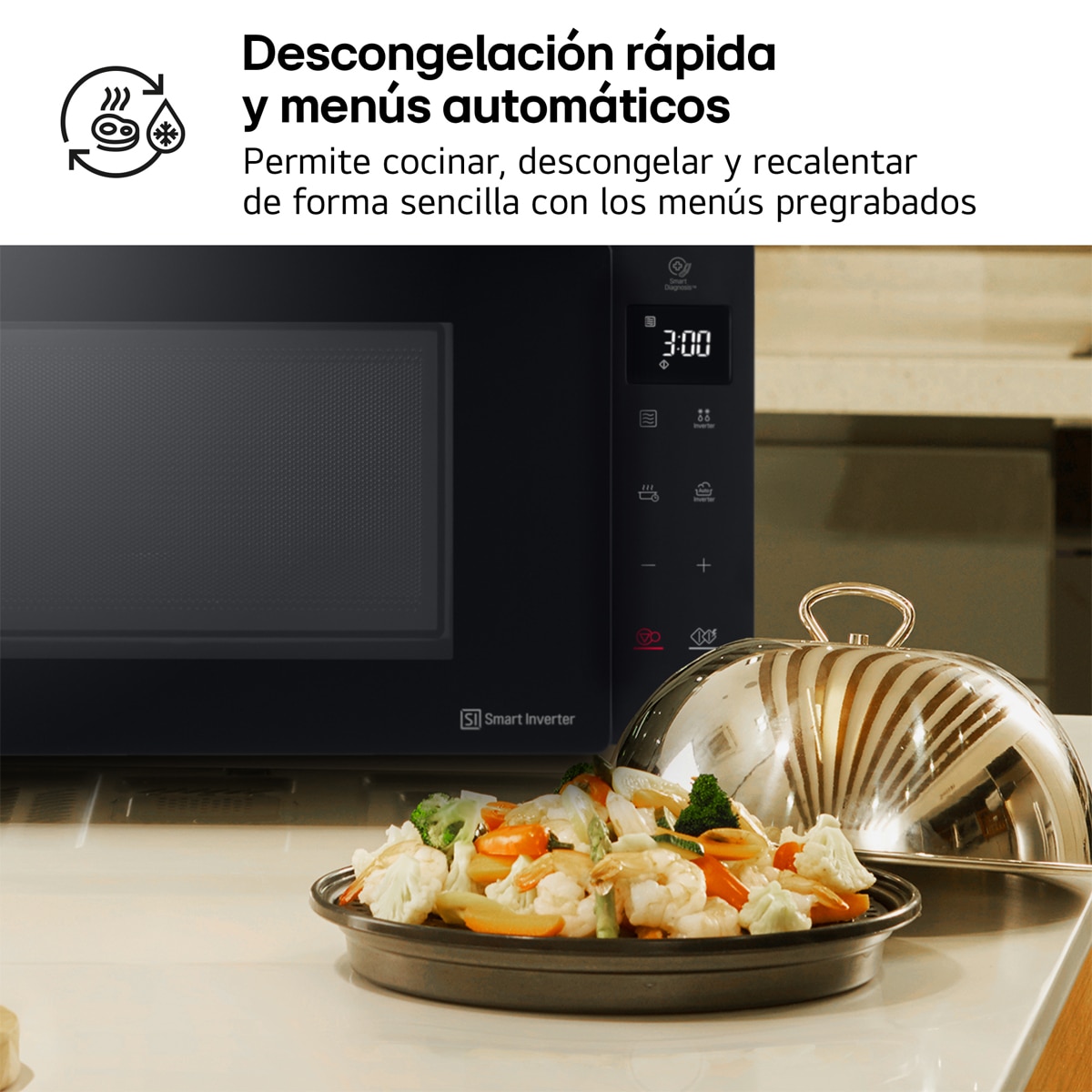 Microondas  LG 23 litros, grill y 1.000 w - MH6336GIB Negro-8