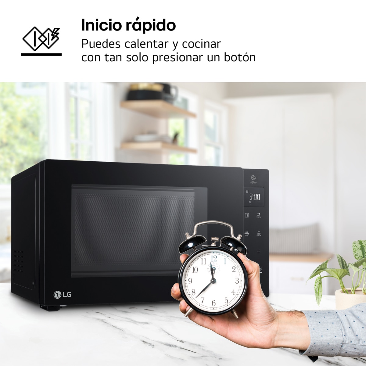 Microondas  LG 23 litros, grill y 1.000 w - MH6336GIB Negro-11