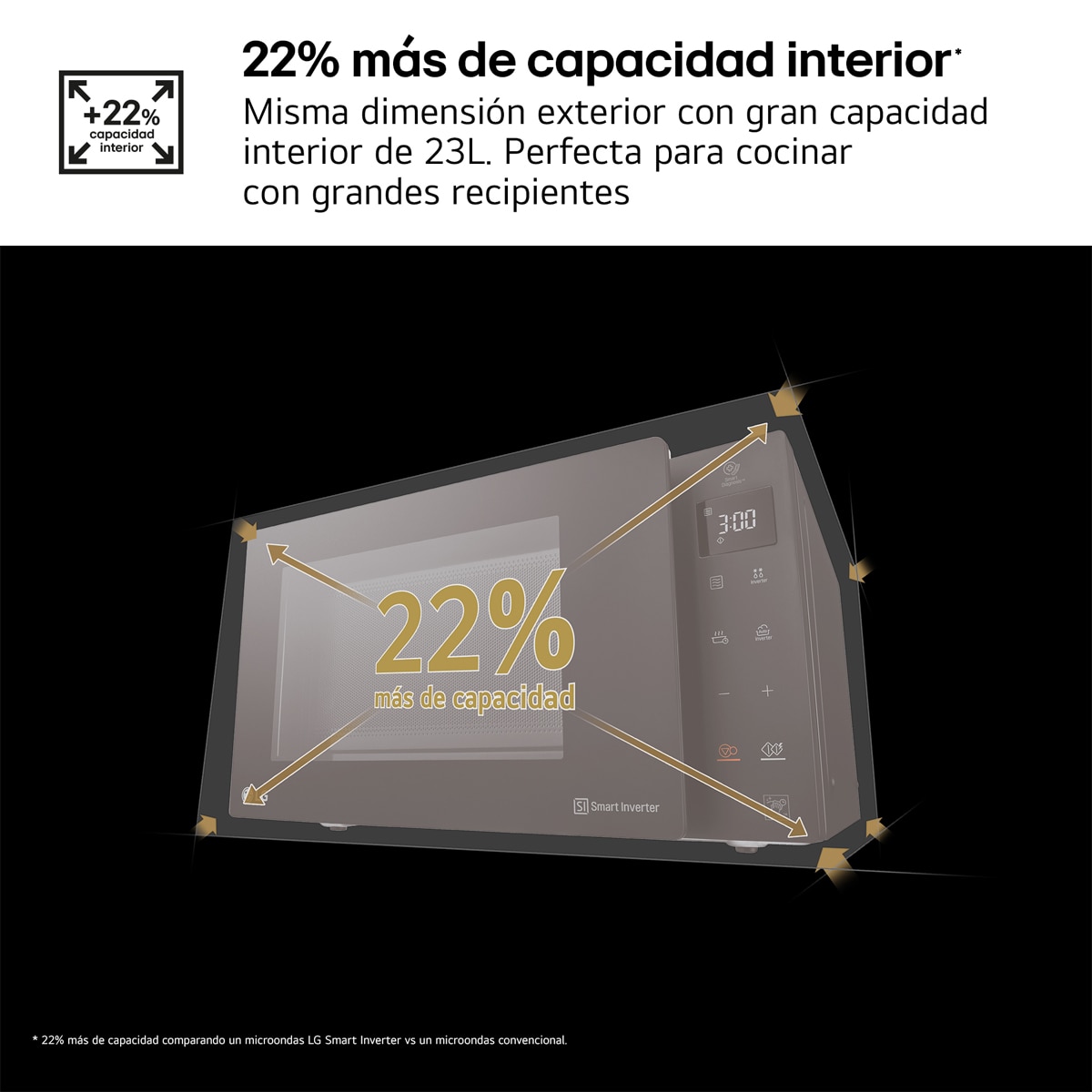 Microondas  LG 23 litros, grill y 1.000 w - MH6336GIB Negro-12