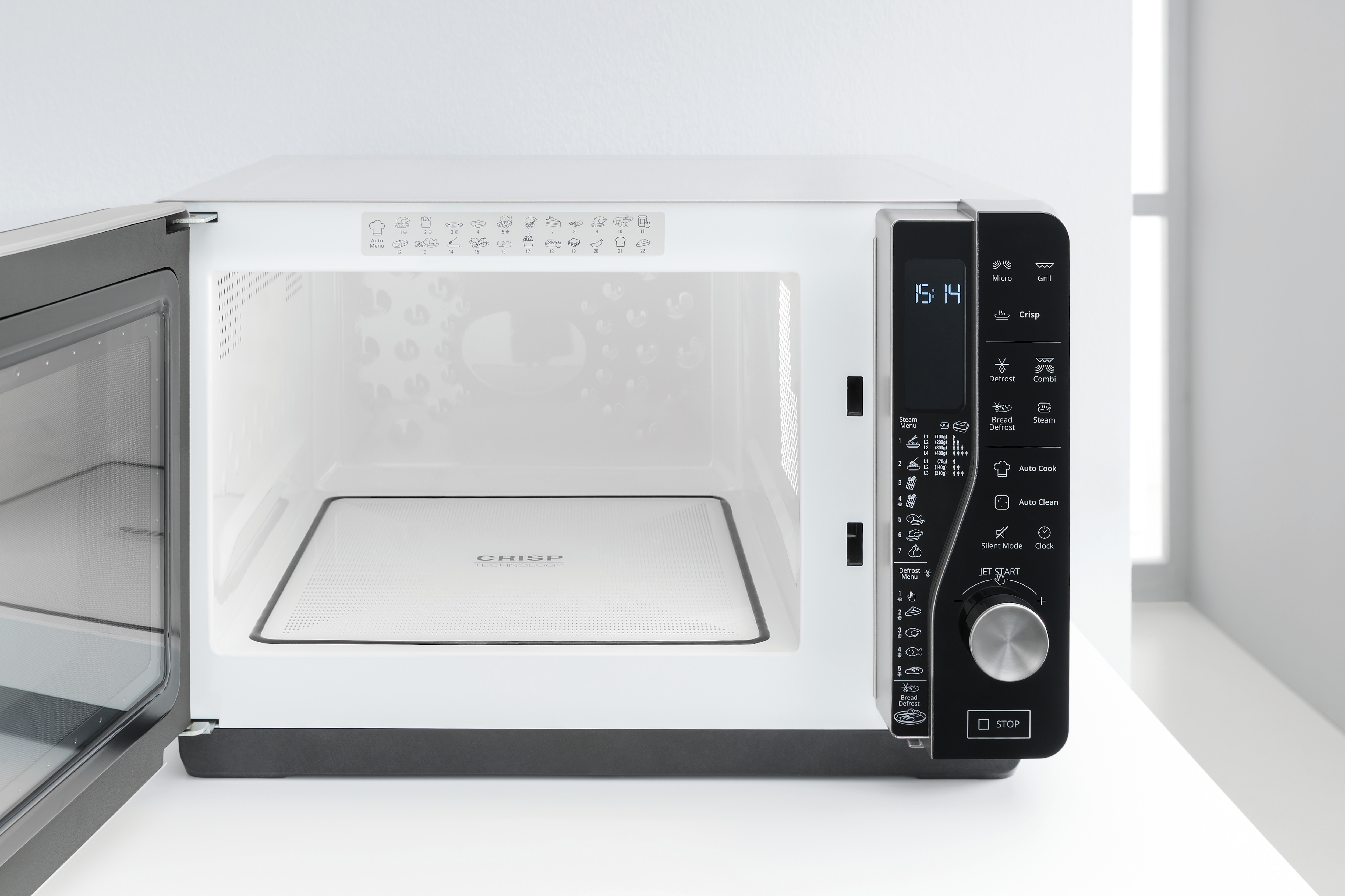 Microondas Whirlpool 25 litros y grill - MWF 427 SL Silver / Negro-8
