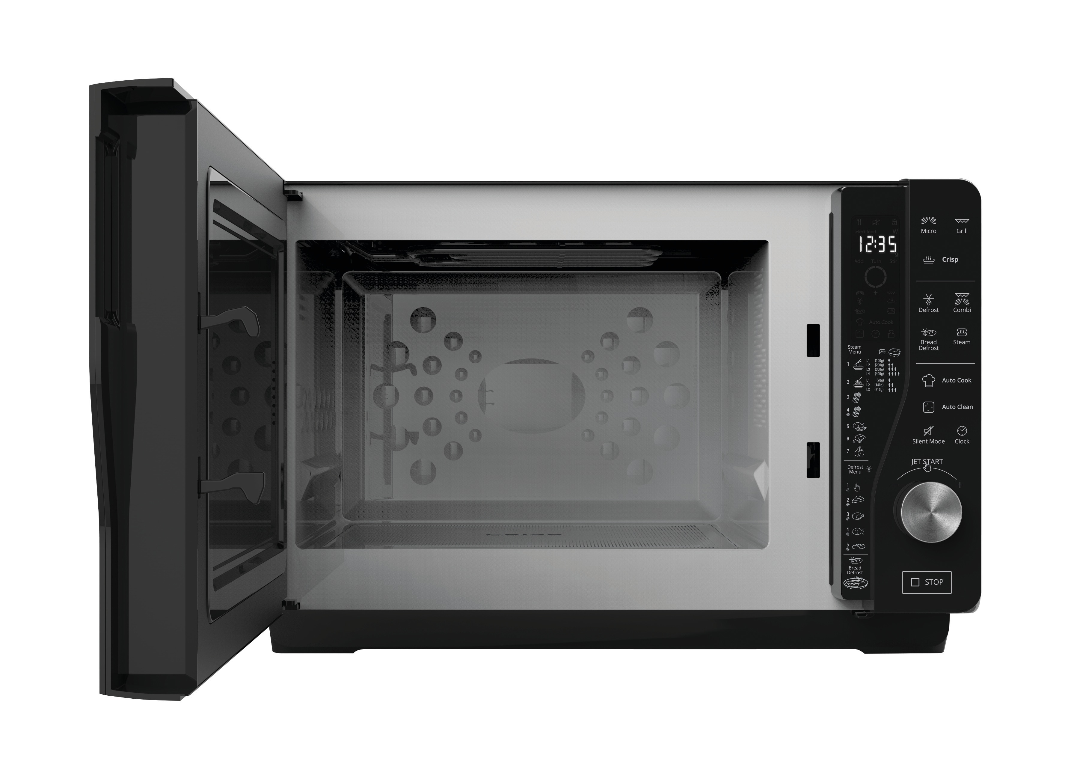 Microondas  Whirlpool 25 litros y grill - MWF 427 SL Silver / Negro-14