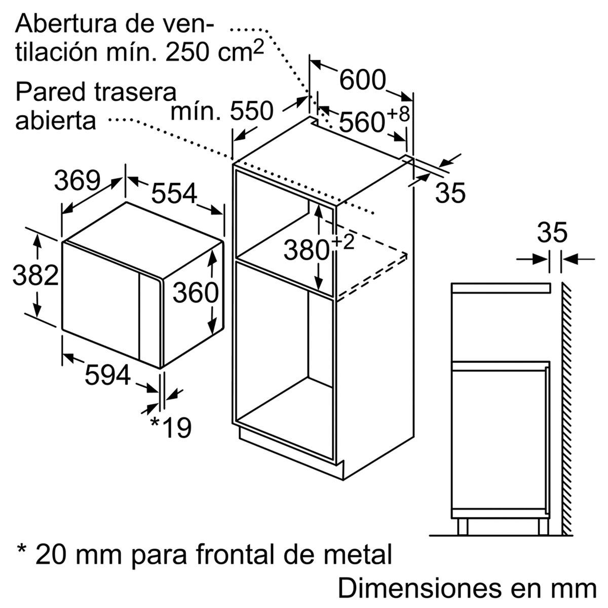 Microondas integrable Bosch 25 litros y grill Master Chef - BEL554MS0 - Cristal negro/inox Cristal negro/inox-7