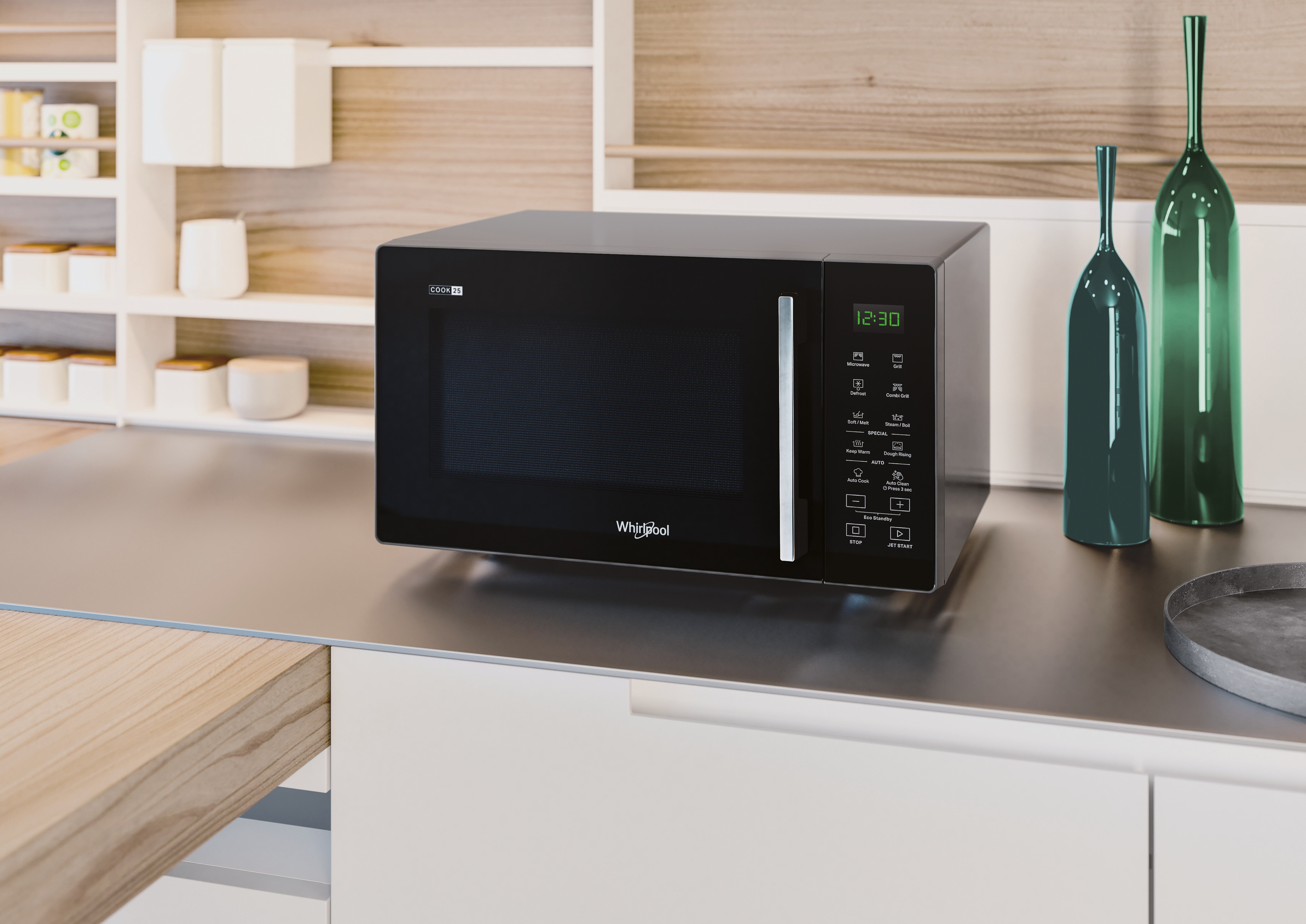 Microondas Whirlpool 25 litros y grill - MWP 254 SB Inox / Negro-4