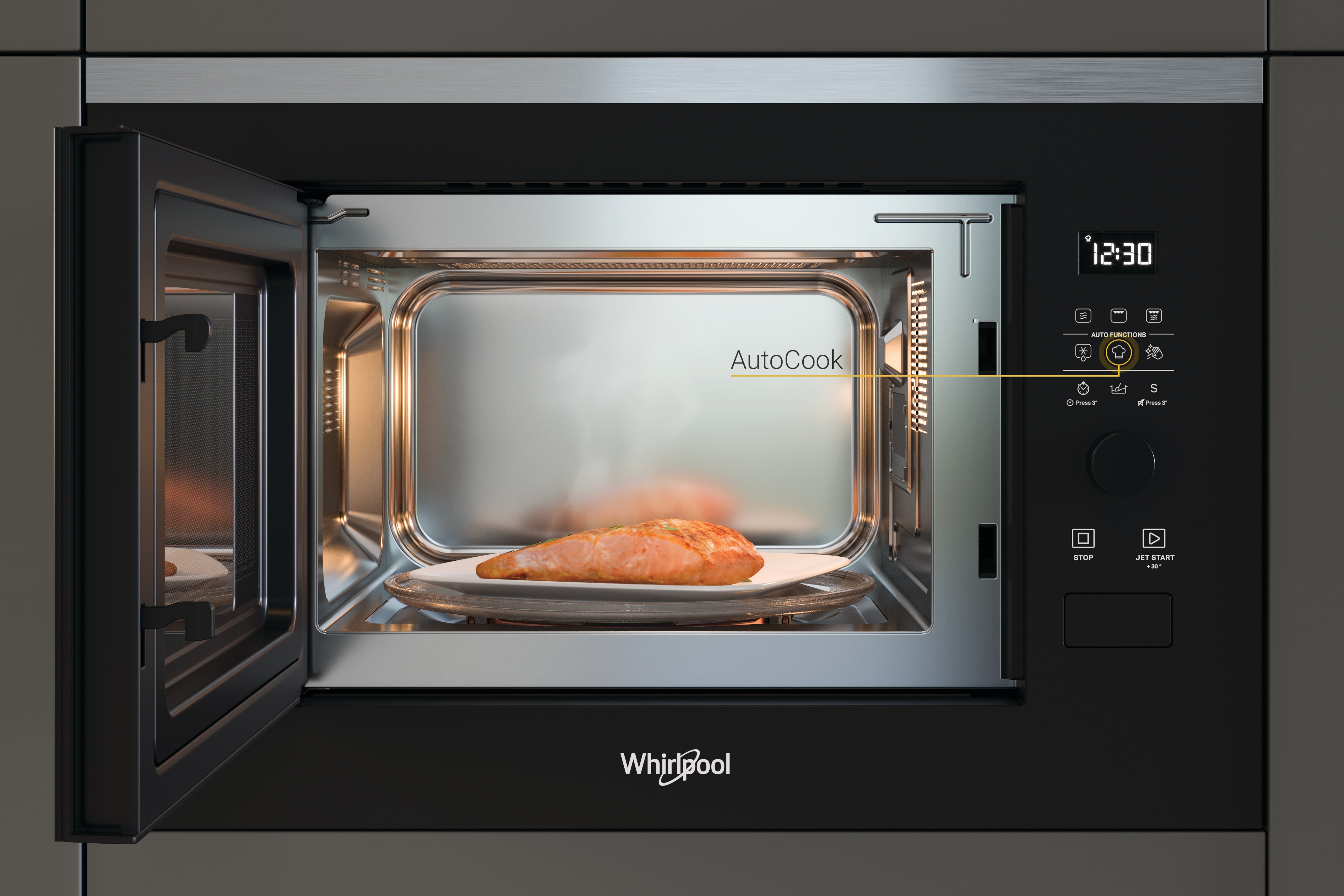 Imagen 5 de Microondas integrable Whirlpool 25 litros y grill - WMF250G - Negro Negro