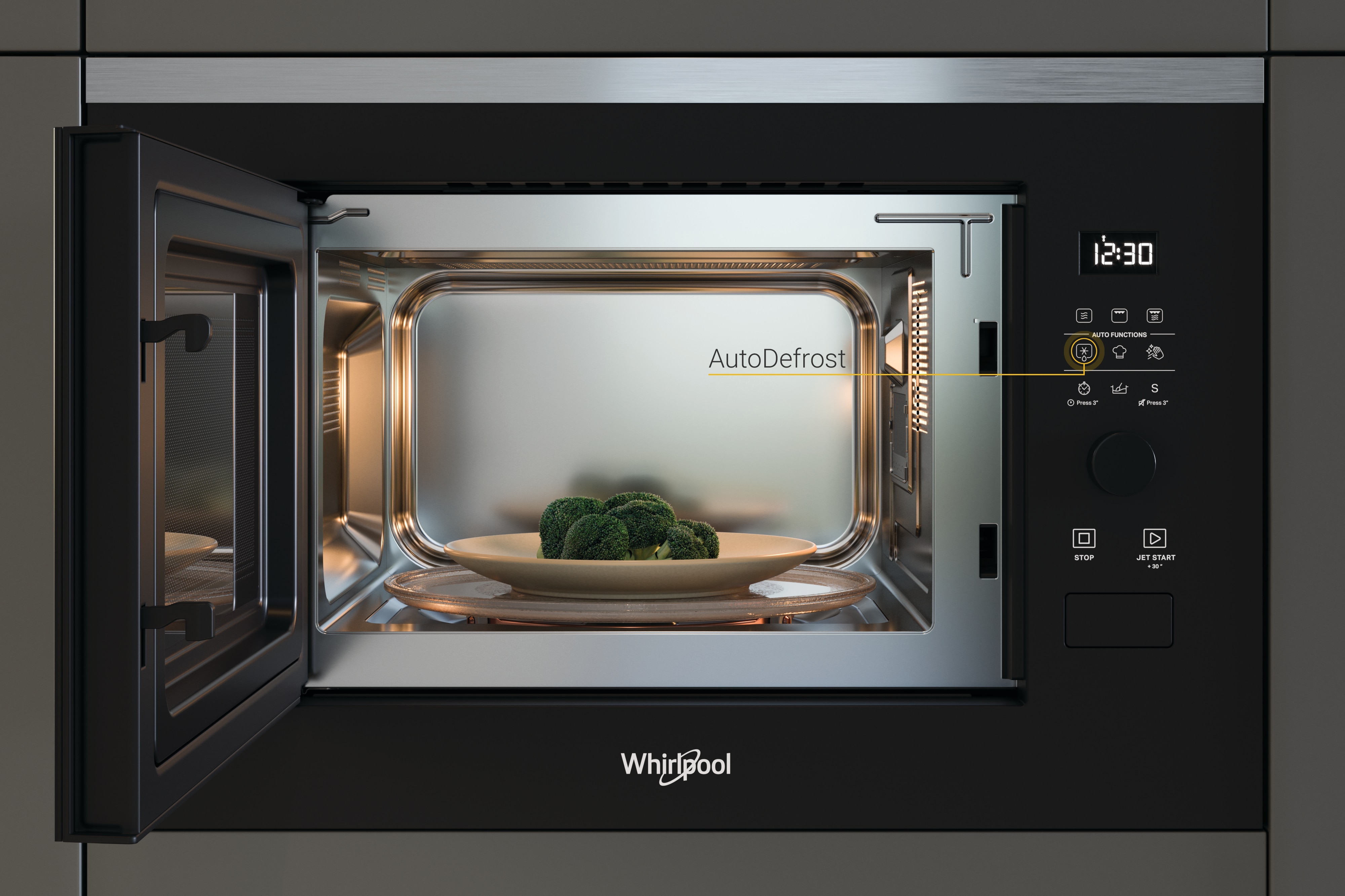 Imagen 6 de Microondas integrable Whirlpool 25 litros y grill - WMF250G - Negro Negro