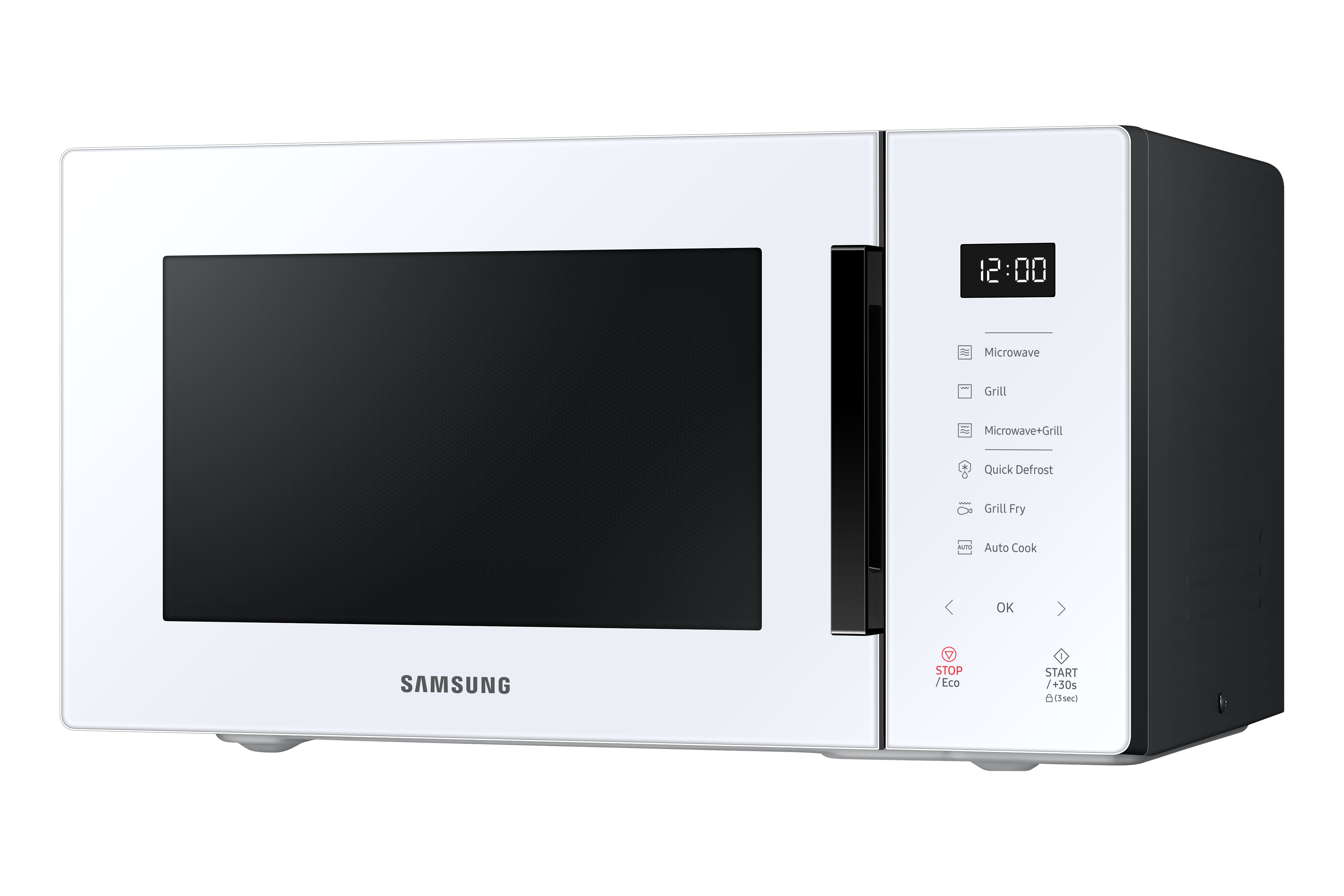 Microondas Samsung 23 litros y grill - MG23T5018CW/EC - Cristal blanco Cristal blanco-2