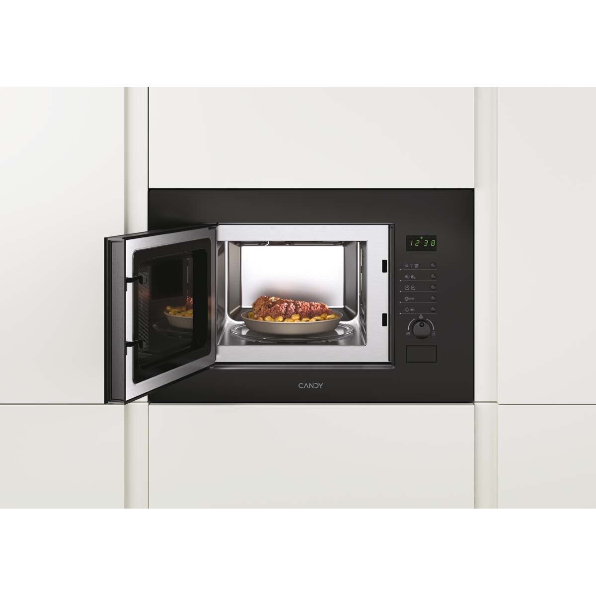 Micro-ondas Encastrável Grill Candy Wave 600 Full Door MIC 20 GDFN de 800 W e de 20 Litros - Preto Preto-3