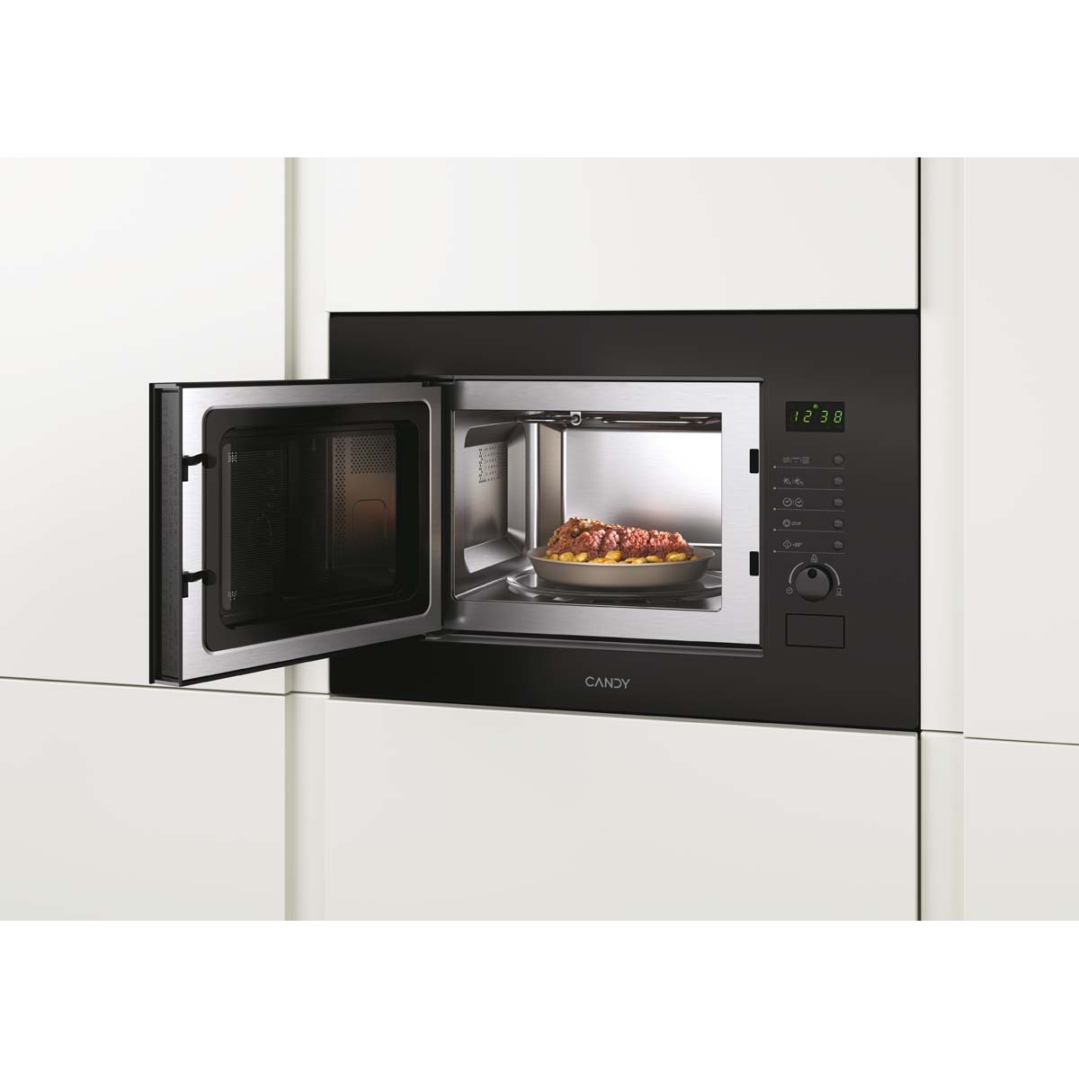 Micro-ondas Encastrável Grill Candy Wave 600 Full Door MIC 20 GDFN de 800 W e de 20 Litros - Preto Preto-4