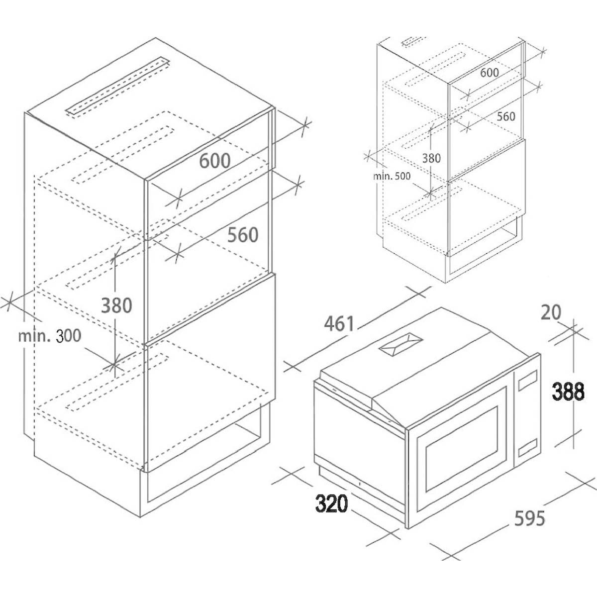 Imagen 2 de Microondas integrable Candy 8 programas automáticos - MIG1730DX - Inox Inox