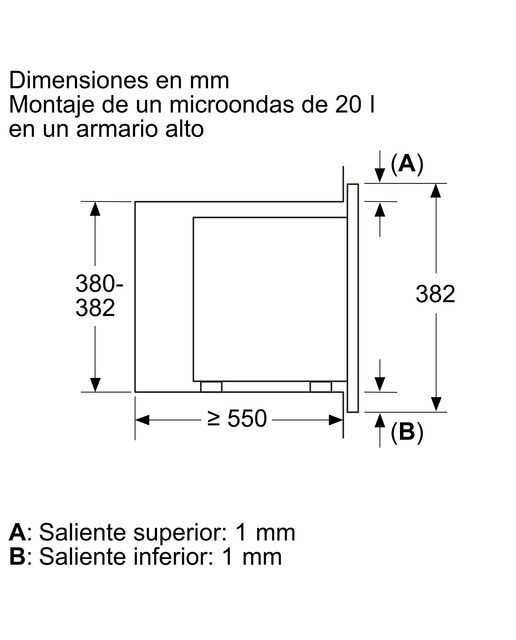 Imagen 7 de Microondas integrable Siemens 20 litros y grill - BE623LMB3 - Negro Negro